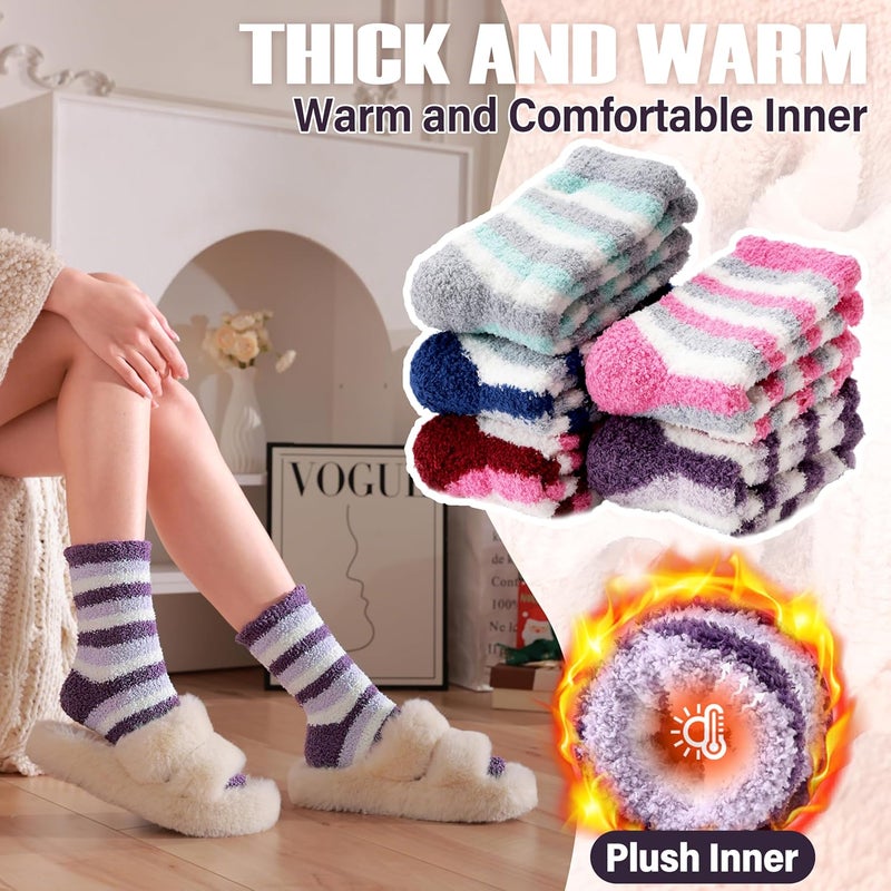 ANTSANG Womens Fuzzy Socks Fluffy Slipper Cozy Cabin Winter Soft Fleece Warm Comfy Thick Christmas Gift Socks - Image 3